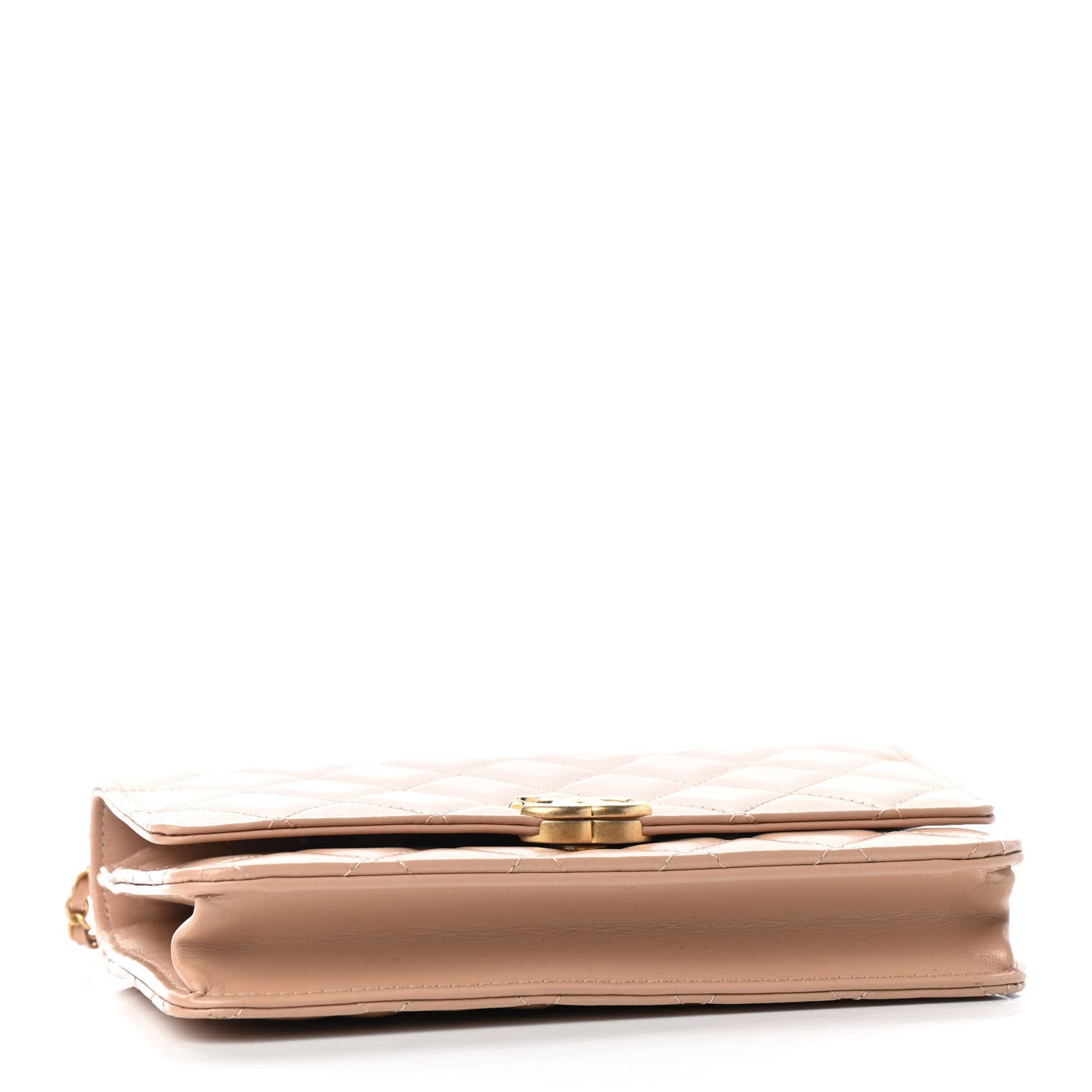 Chanel Calfskin Quilted Perfect Fit Wallet On Chain WOC Beige 3 of 5