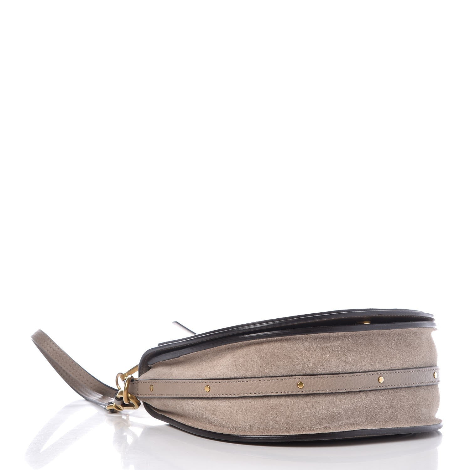 Chloe Calfskin Suede Medium Nile Bracelet Bag Motty Grey 4 of 8