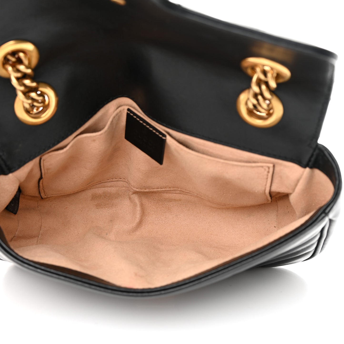 Calfskin Matelasse Mini GG Marmont Shoulder Bag Black