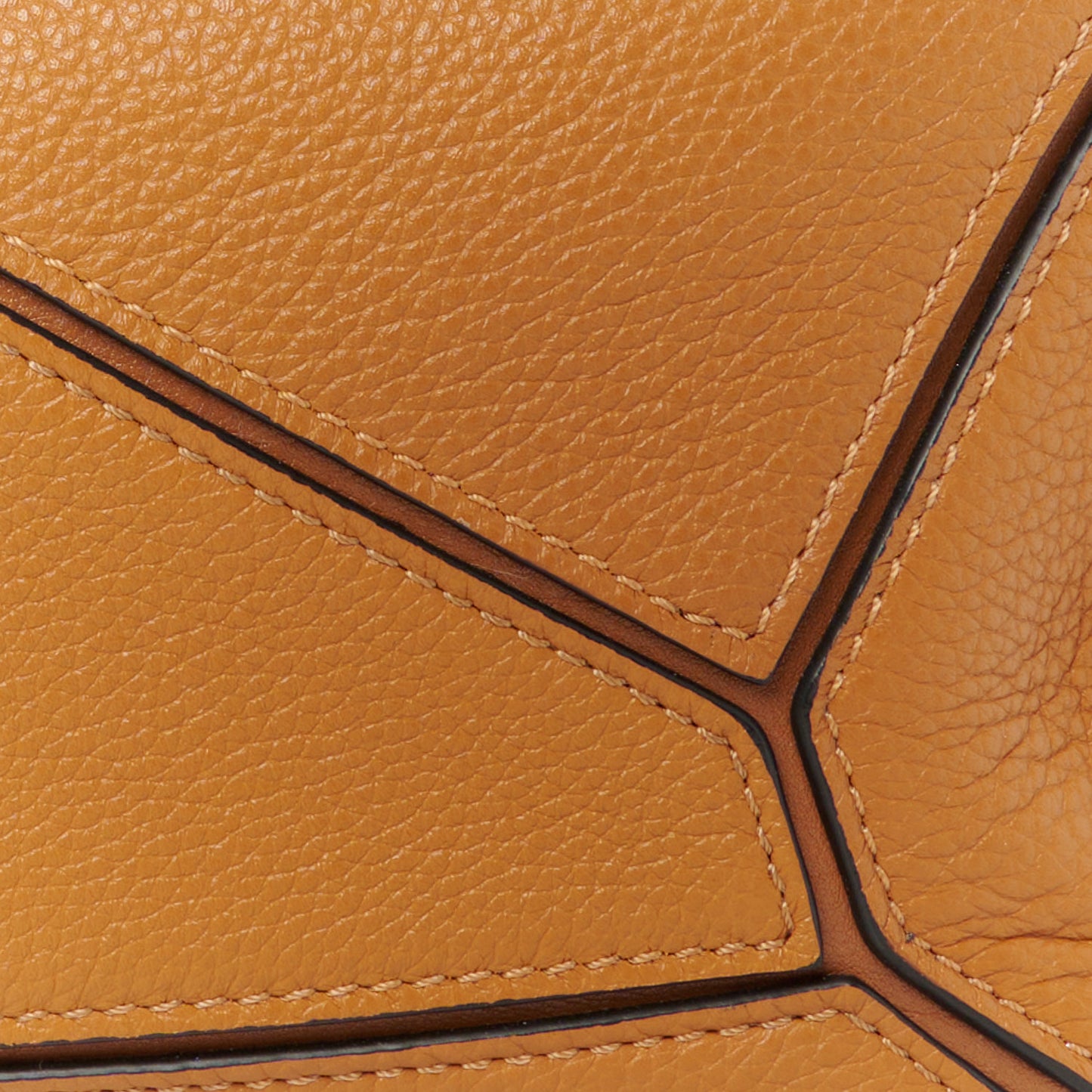 Grained Calfskin Small Puzzle Bag Tan