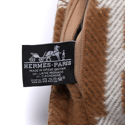 Hermes Wool Cashmere Avalon Pillow PM Ecru Camel 3 of 3