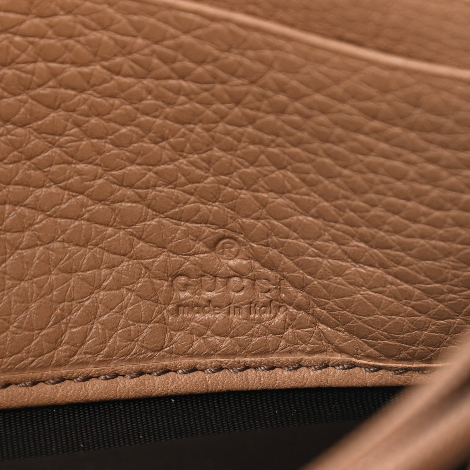 Gucci Pebbled Calfskin Large Soho Continental Wallet Camelia 5 of 6