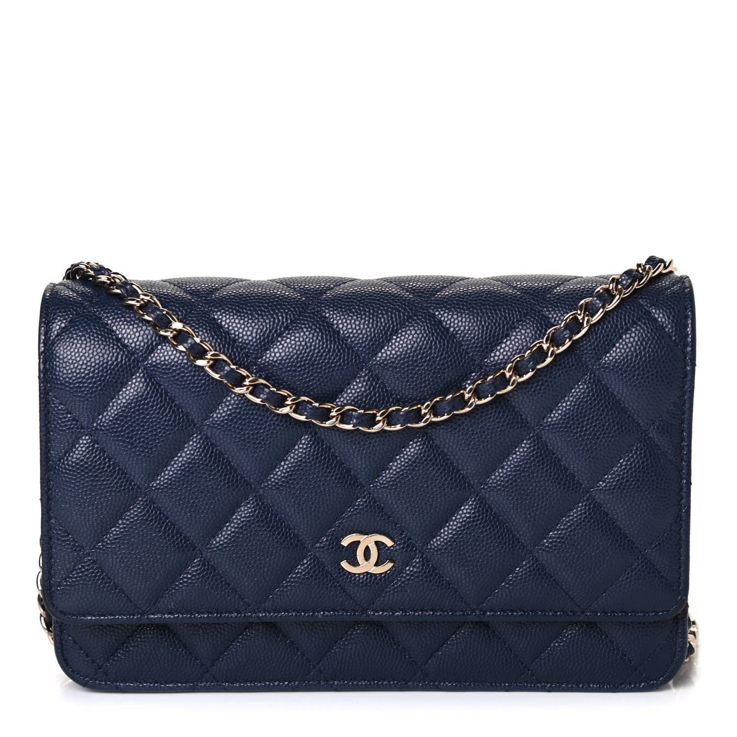 Chanel Caviar Quilted Wallet On Chain WOC Navy Blue 1 of 4