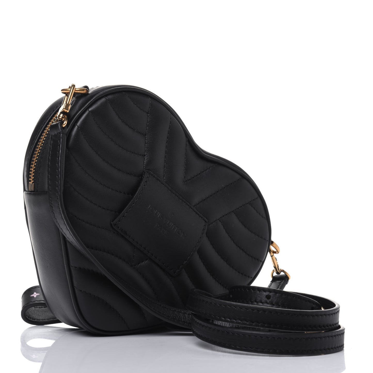 Calfskin New Wave Heart Bag Black
