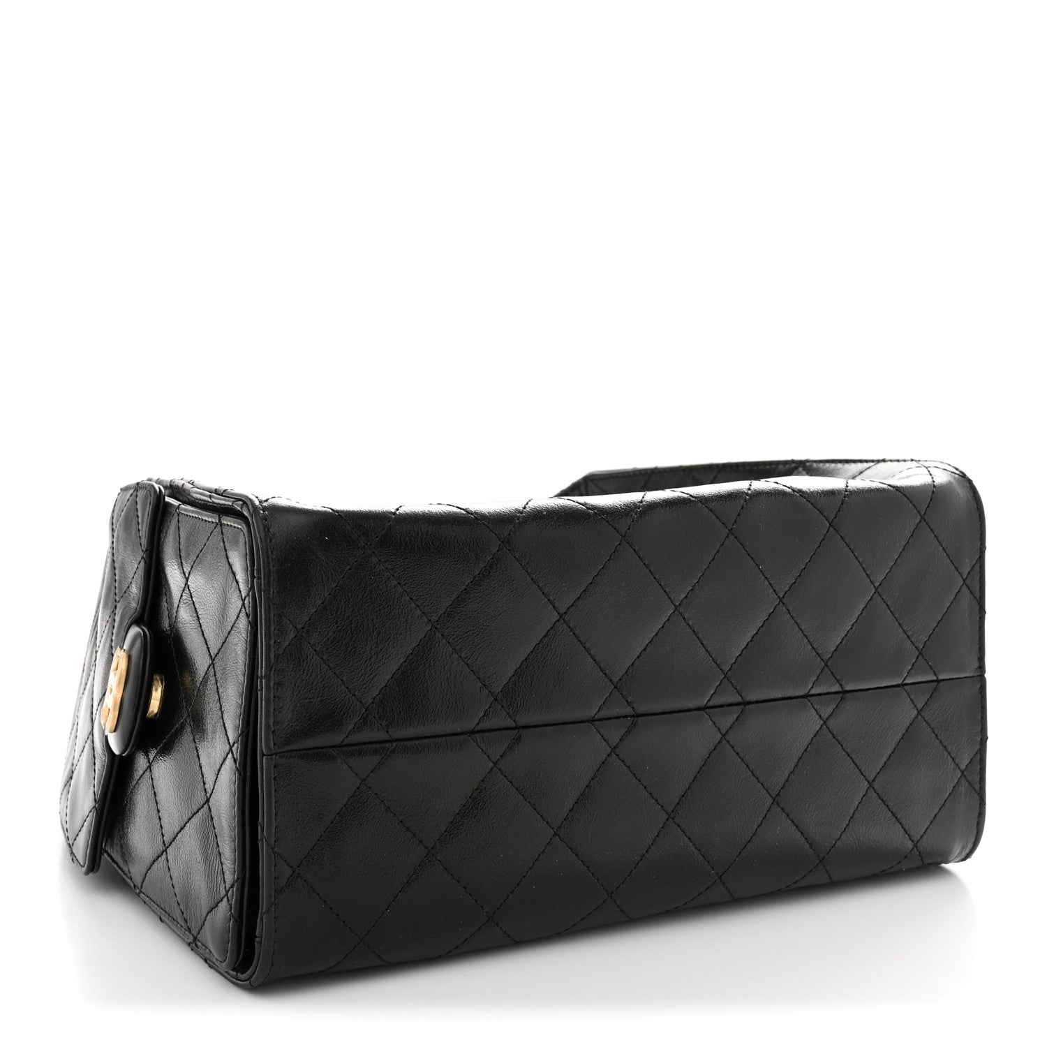 Chanel Shiny Crumpled Calfskin Quilted Small Chanel 25 Handbag Black 4 of 11