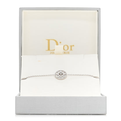 Christian Dior 18K White Gold Diamond Mother of Pearl Rose Des Vents Bracelet 6 of 6