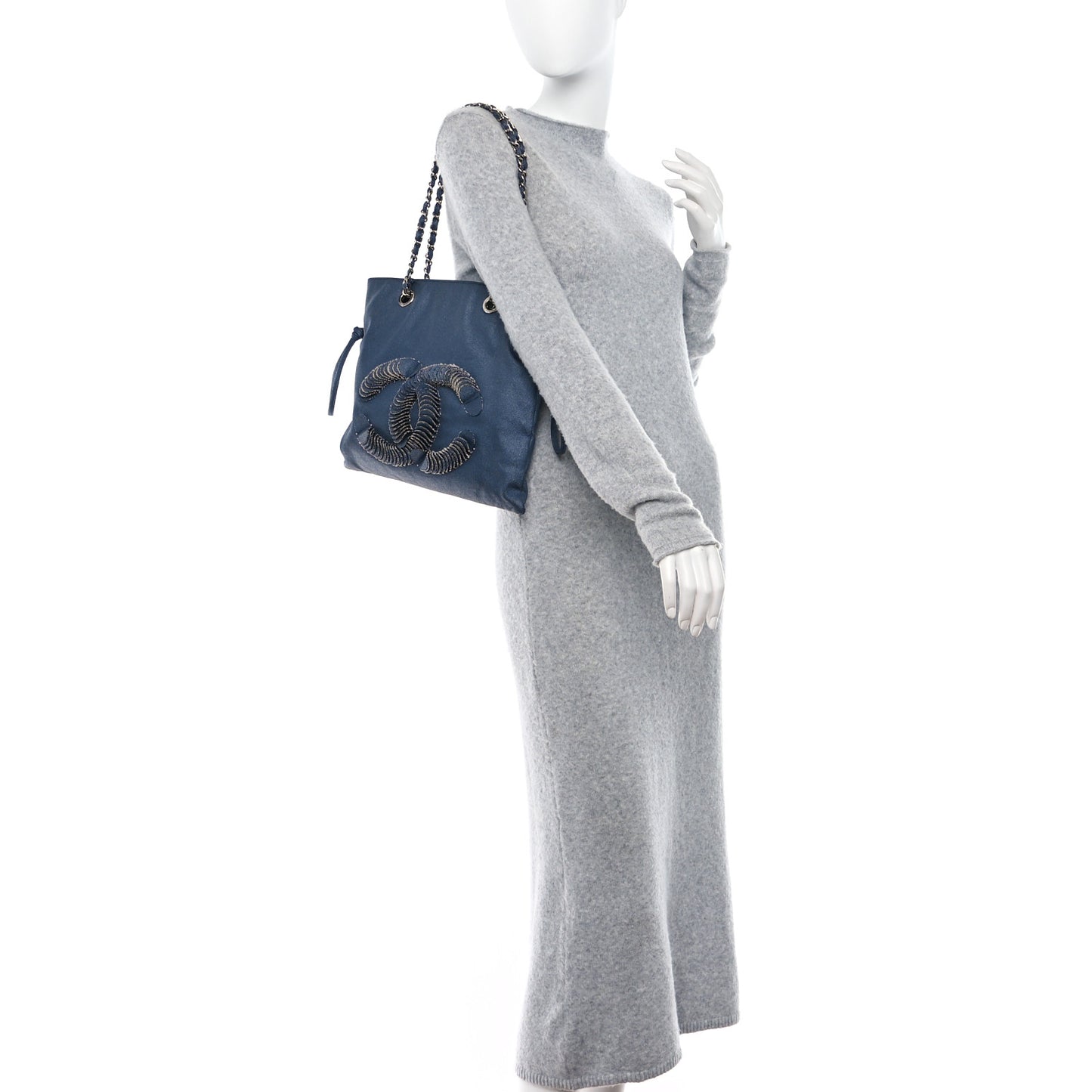 Denim Small CC Discus Tote Blue