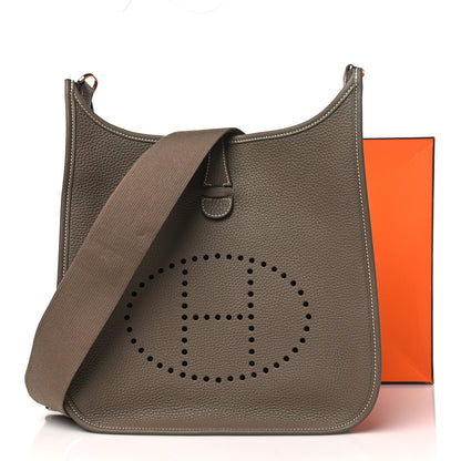 Hermes Taurillon Clemence Evelyne III PM Etoupe 11 of 11