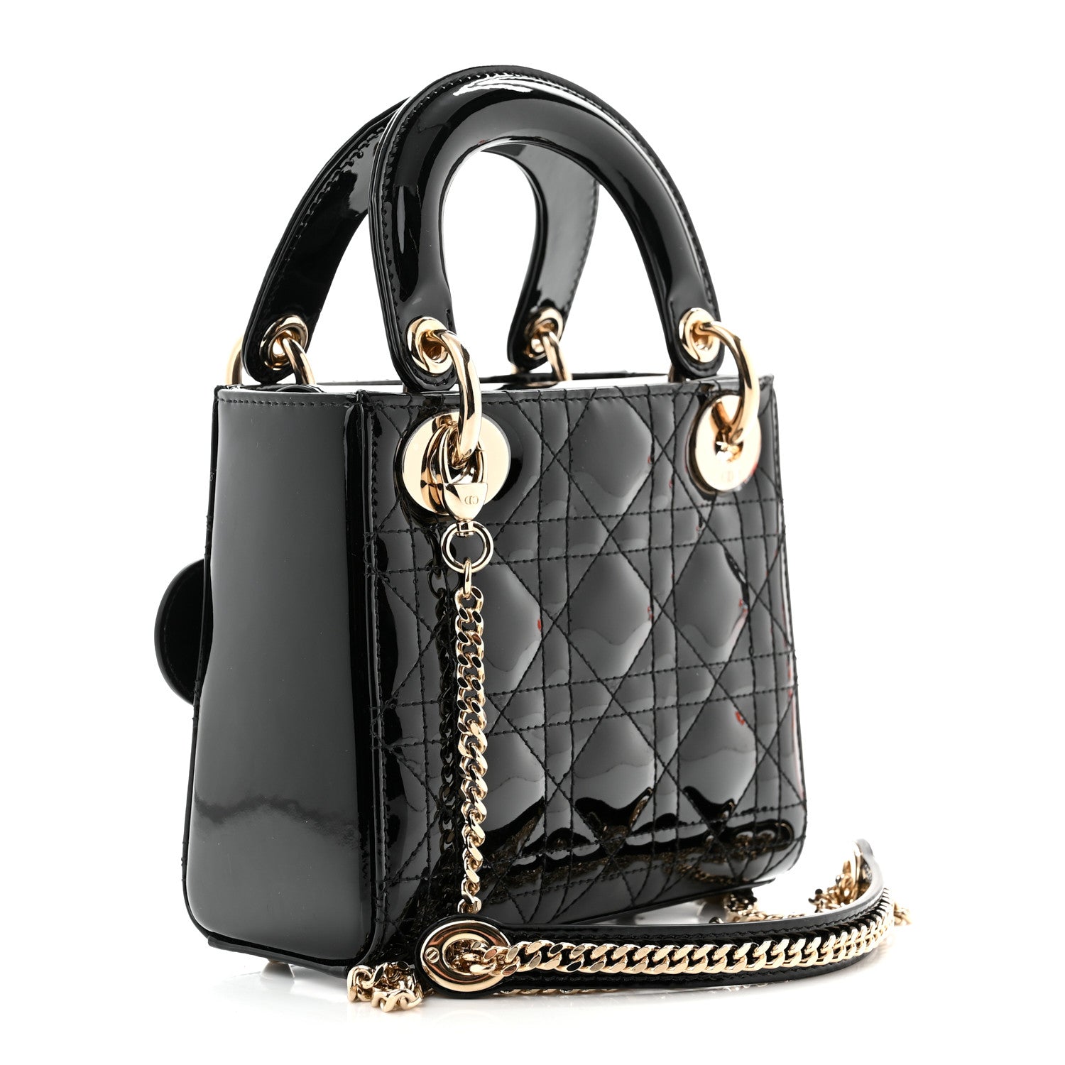 Christian Dior Patent Cannage Mini Lady Dior Black 3 of 9