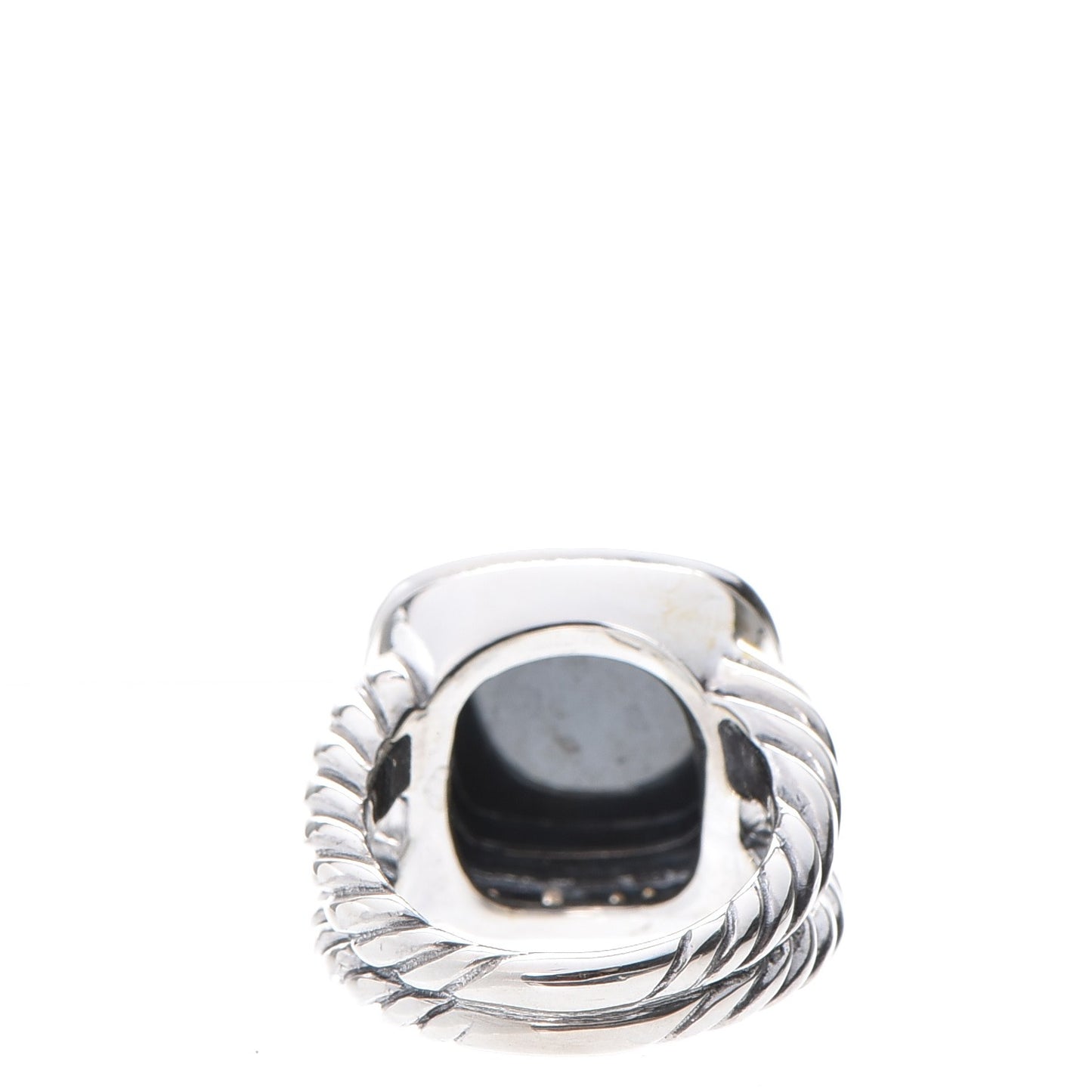 Sterling Silver Diamond Hematite 17mm Albion Ring 54 7