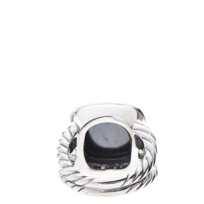 David Yurman Sterling Silver Diamond Hematite 17mm Albion Ring 54 7 3 of 4