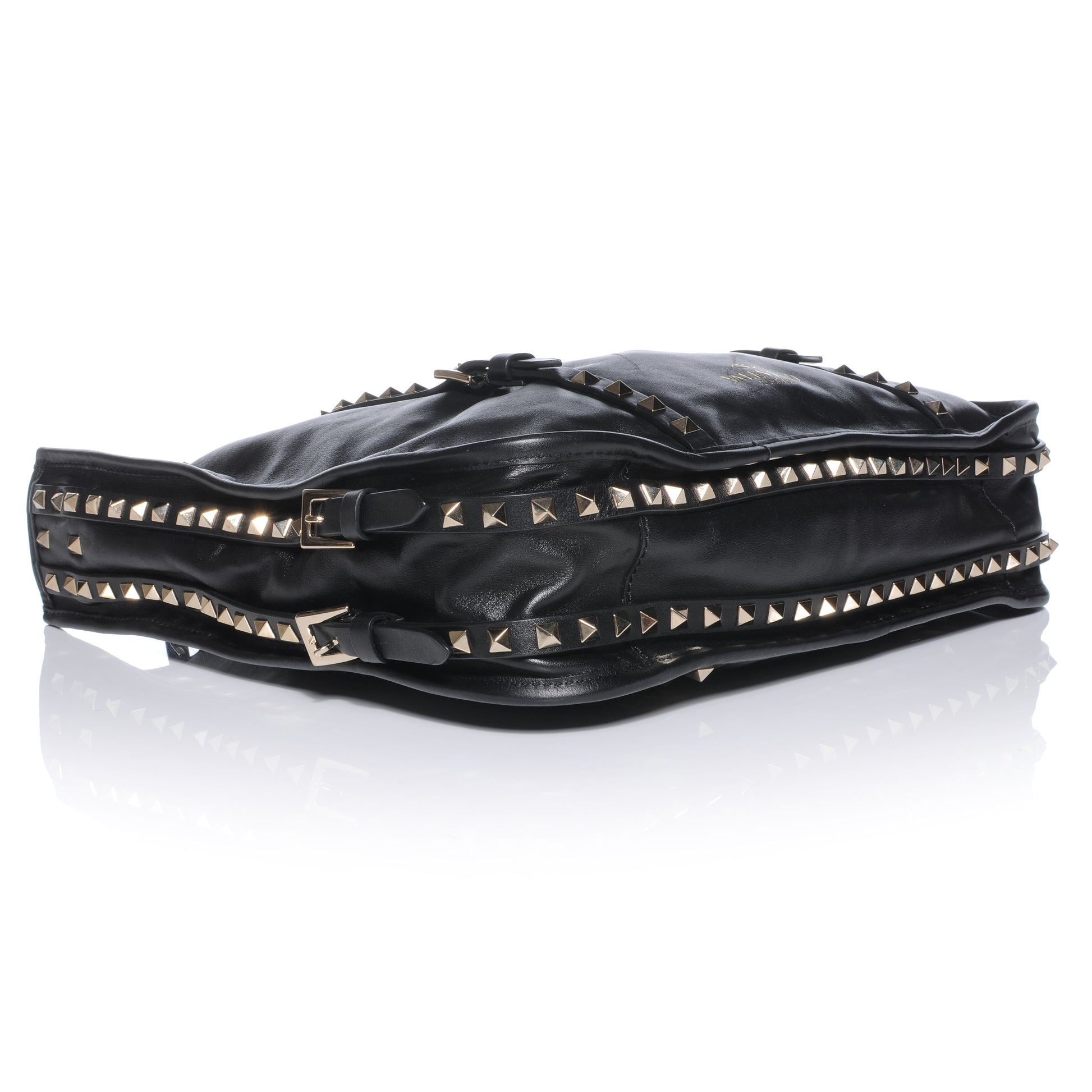 Valentino Garavani Vitello Rockstud Shopper Tote Black 4 of 8