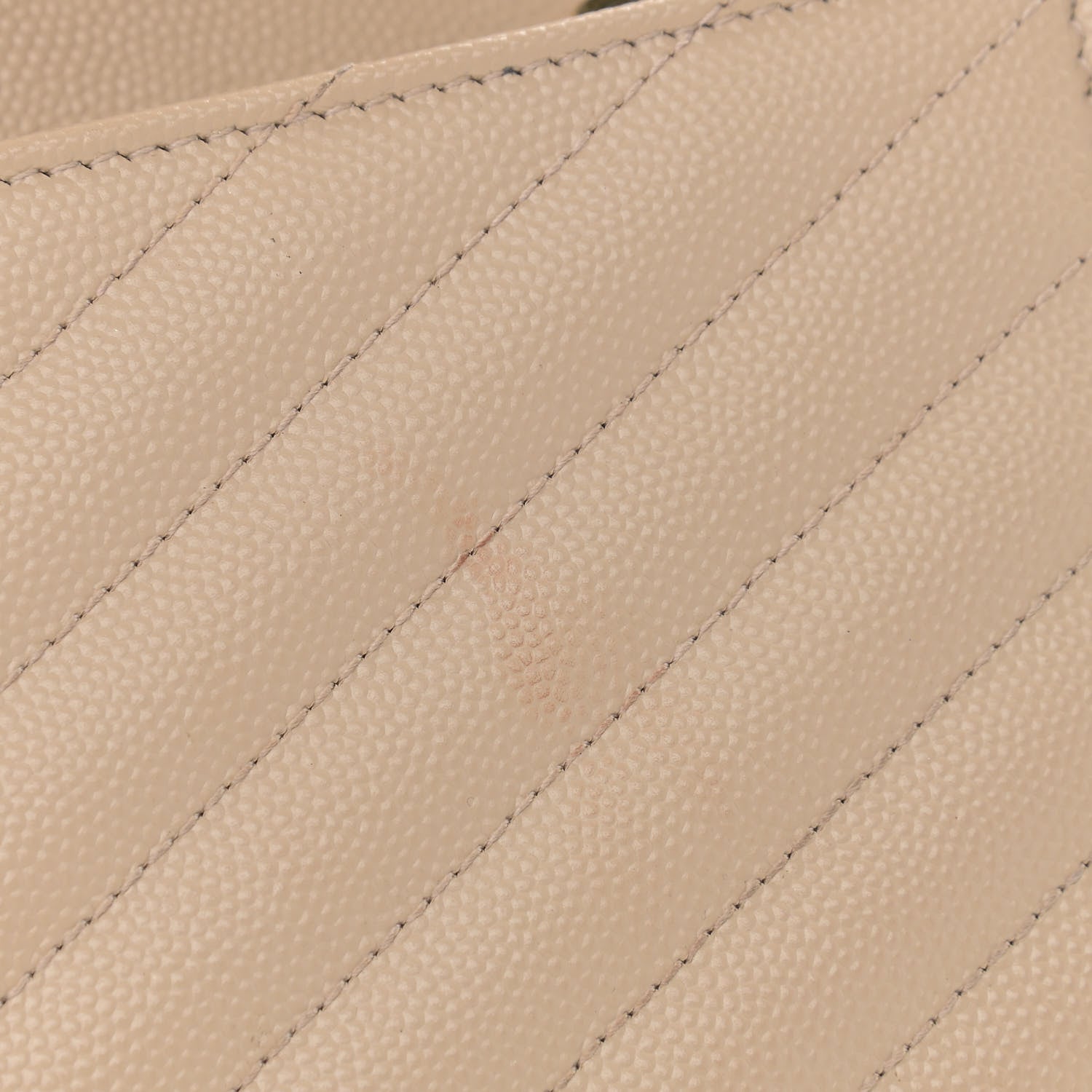 Saint Laurent Grain De Poudre Matelasse Chevron Monogram Chain Wallet Dark Beige 12 of 13