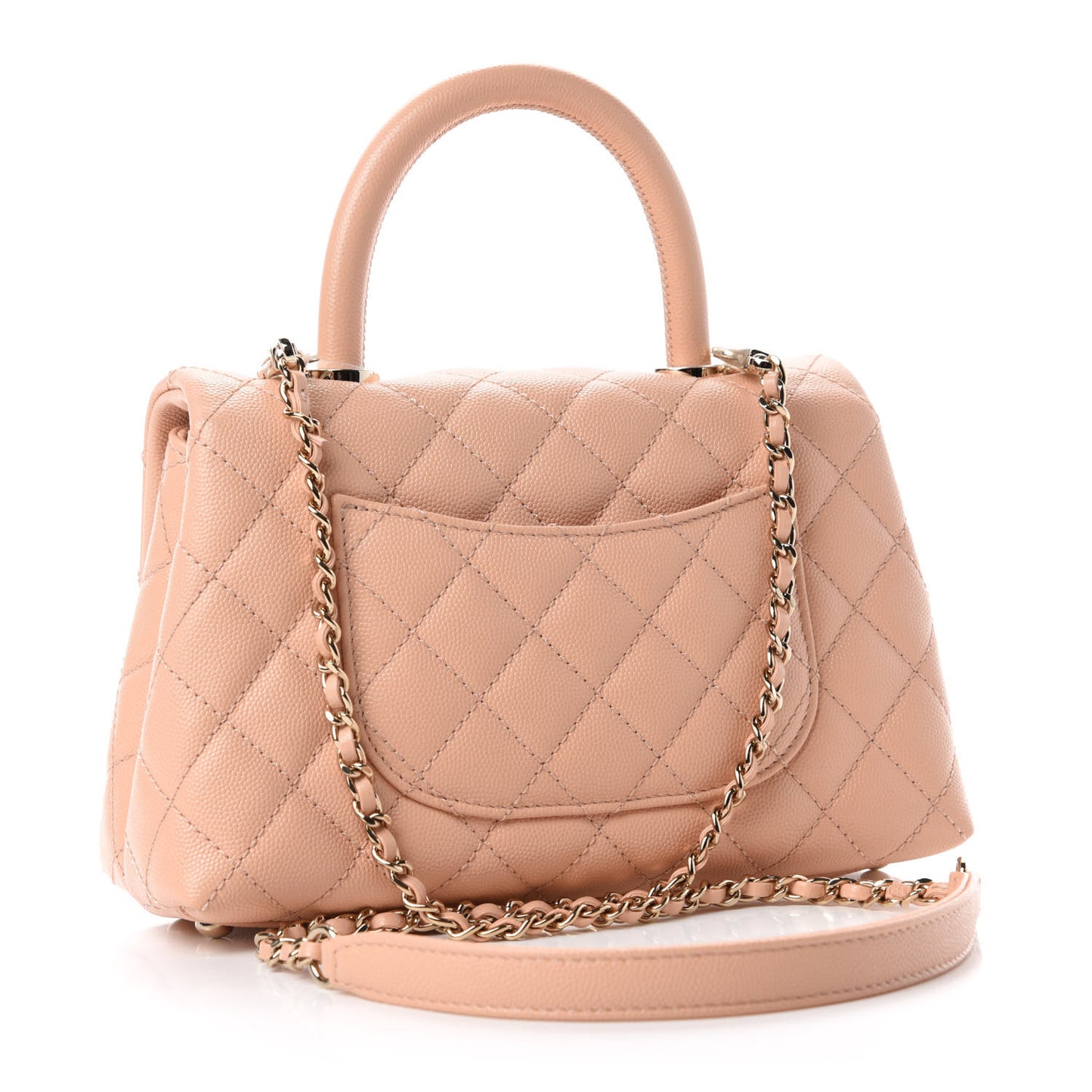 Caviar Quilted Mini Coco Handle Flap Light Pink
