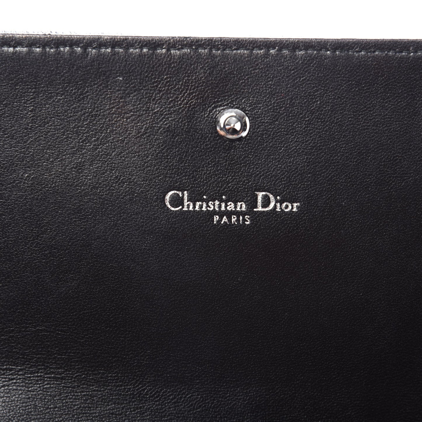 Grained Calfskin Diorama Croisiere Chain Wallet Black