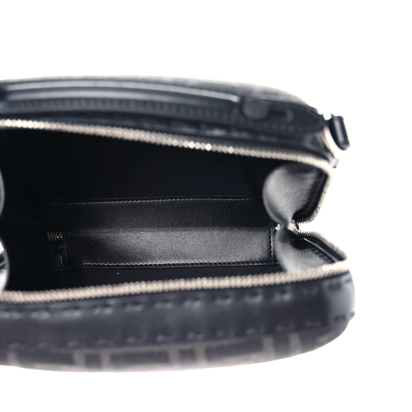 Recycled Fabric Jacquard Vitello Astro FF 1974 Mini Suitcase Bag Asfalto Black