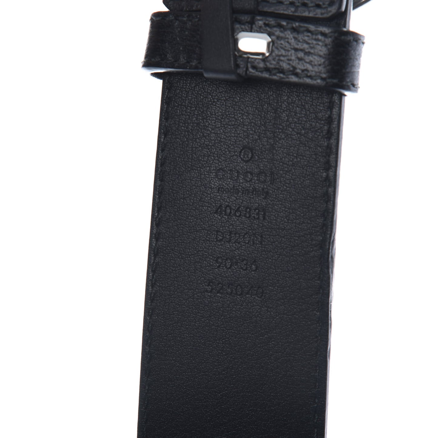 Textured Dollar Calfskin Nickel Double G 40mm Belt 90 36 Black