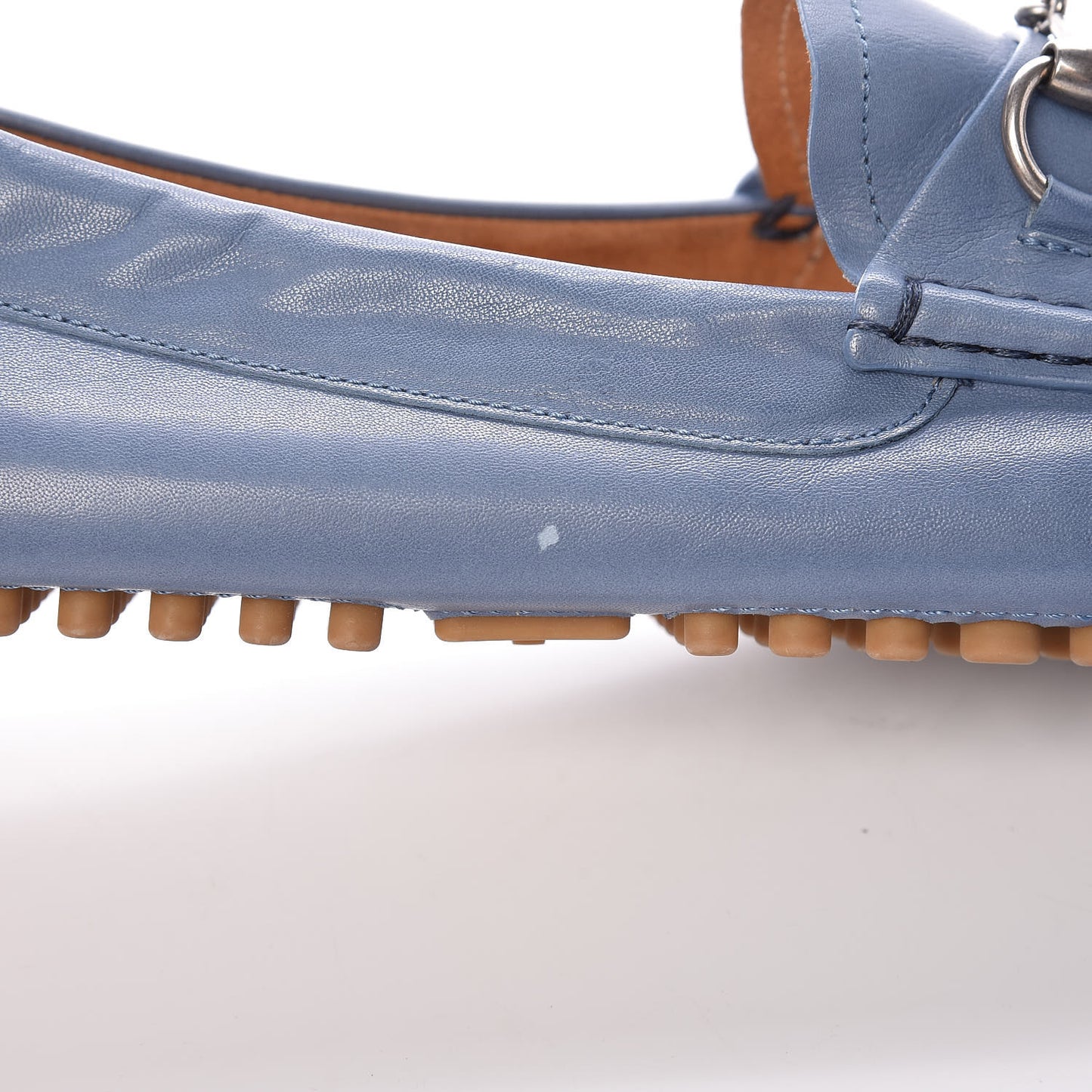 Calfskin Mens Horsebit Loafers 9.5 Light Blue