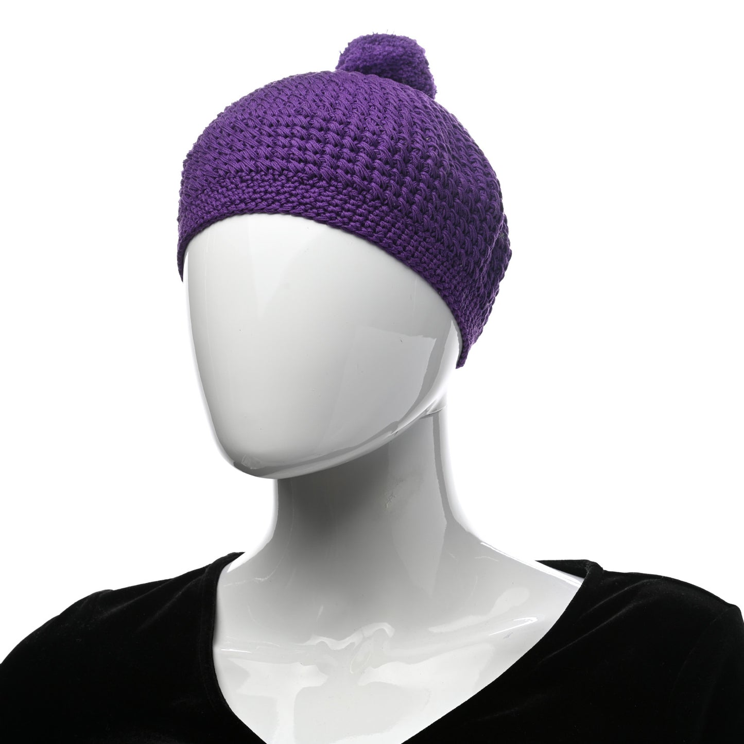 Cotton Clodette Tricot Knit Beret Hat M Purple