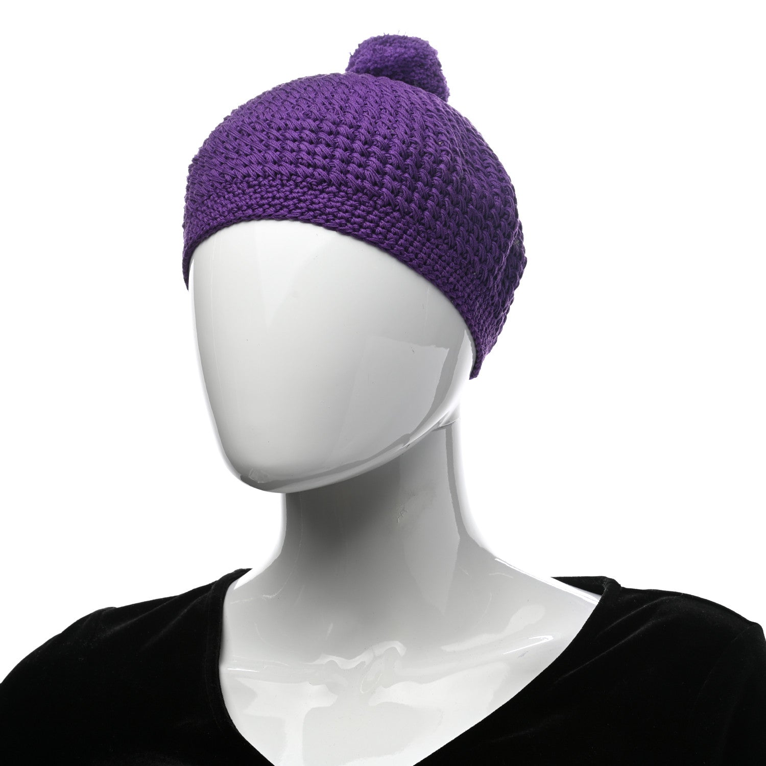Gucci Cotton Clodette Tricot Knit Beret Hat M Purple 2 of 10