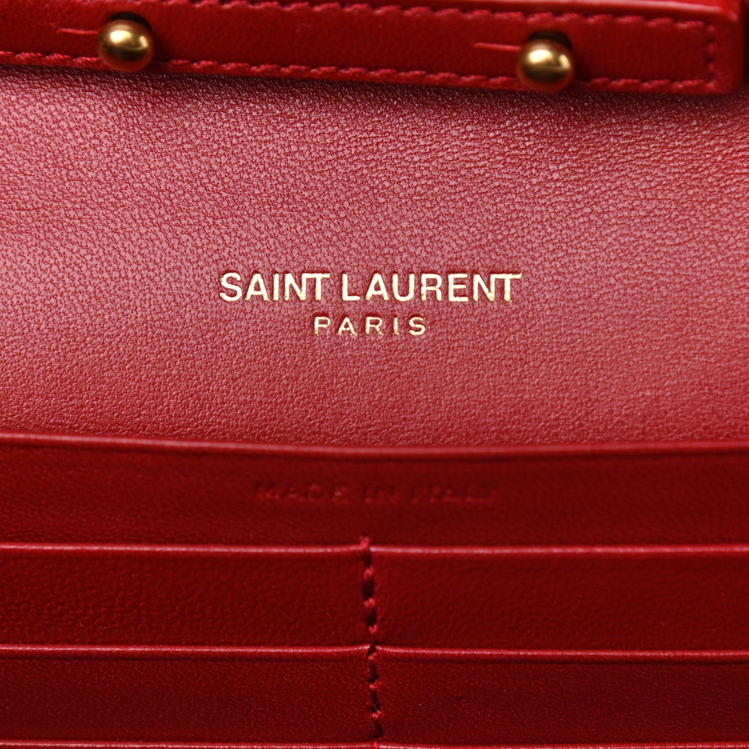 Saint Laurent Patent Calfskin Monogram Kate Wallet On Chain Rouge Eros 6 of 12