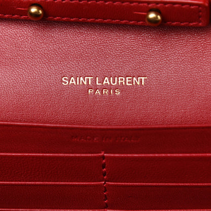 Saint Laurent Patent Calfskin Monogram Kate Wallet On Chain Rouge Eros 6 of 12