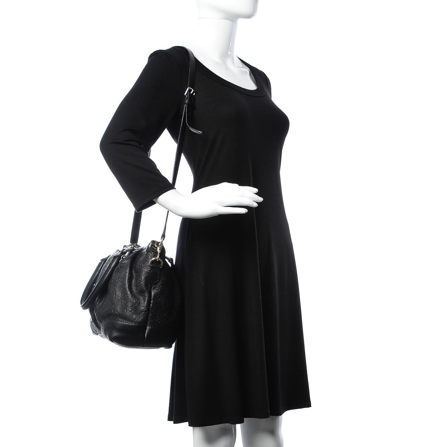 Guccissima Medium Sukey Top Handle Bag Black