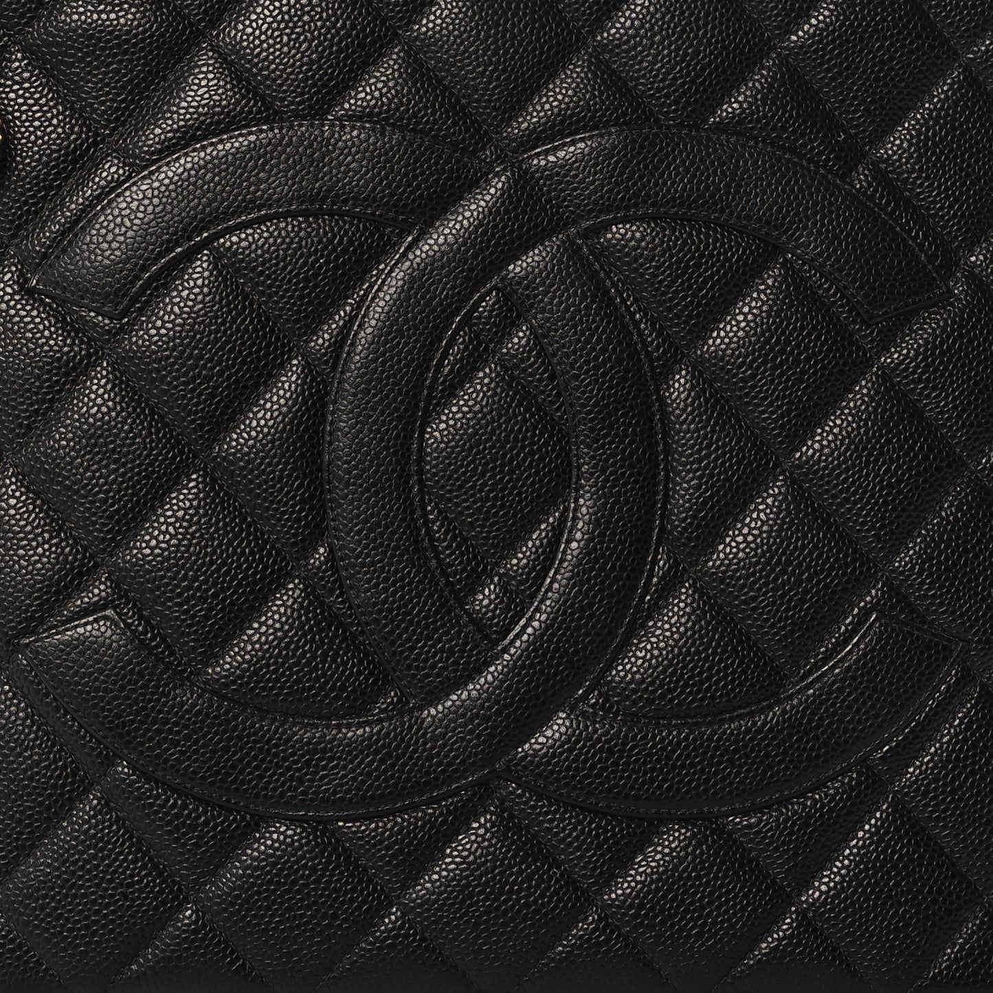 Caviar Quilted Medallion Tote Black