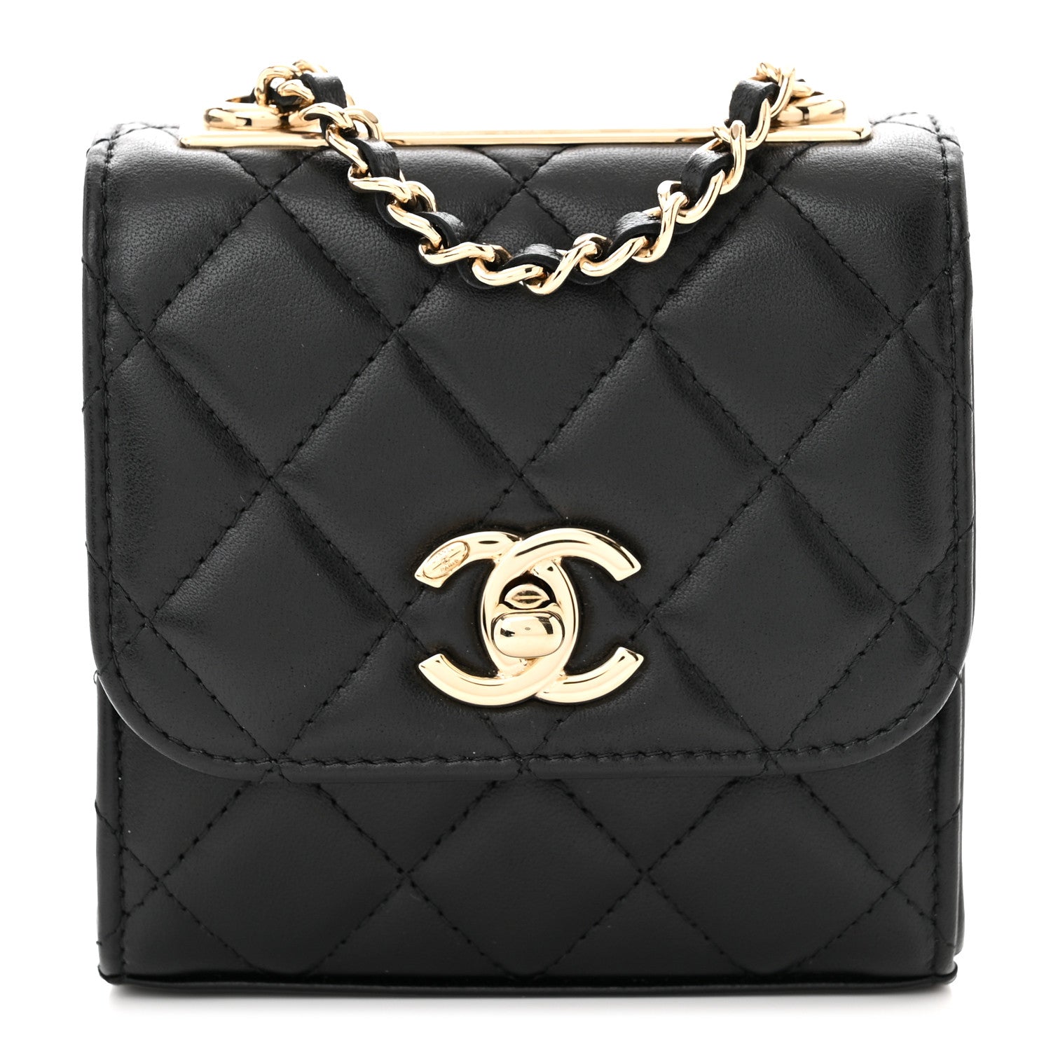 Chanel Lambskin Quilted Mini Trendy CC Chain Wallet Black 1 of 11