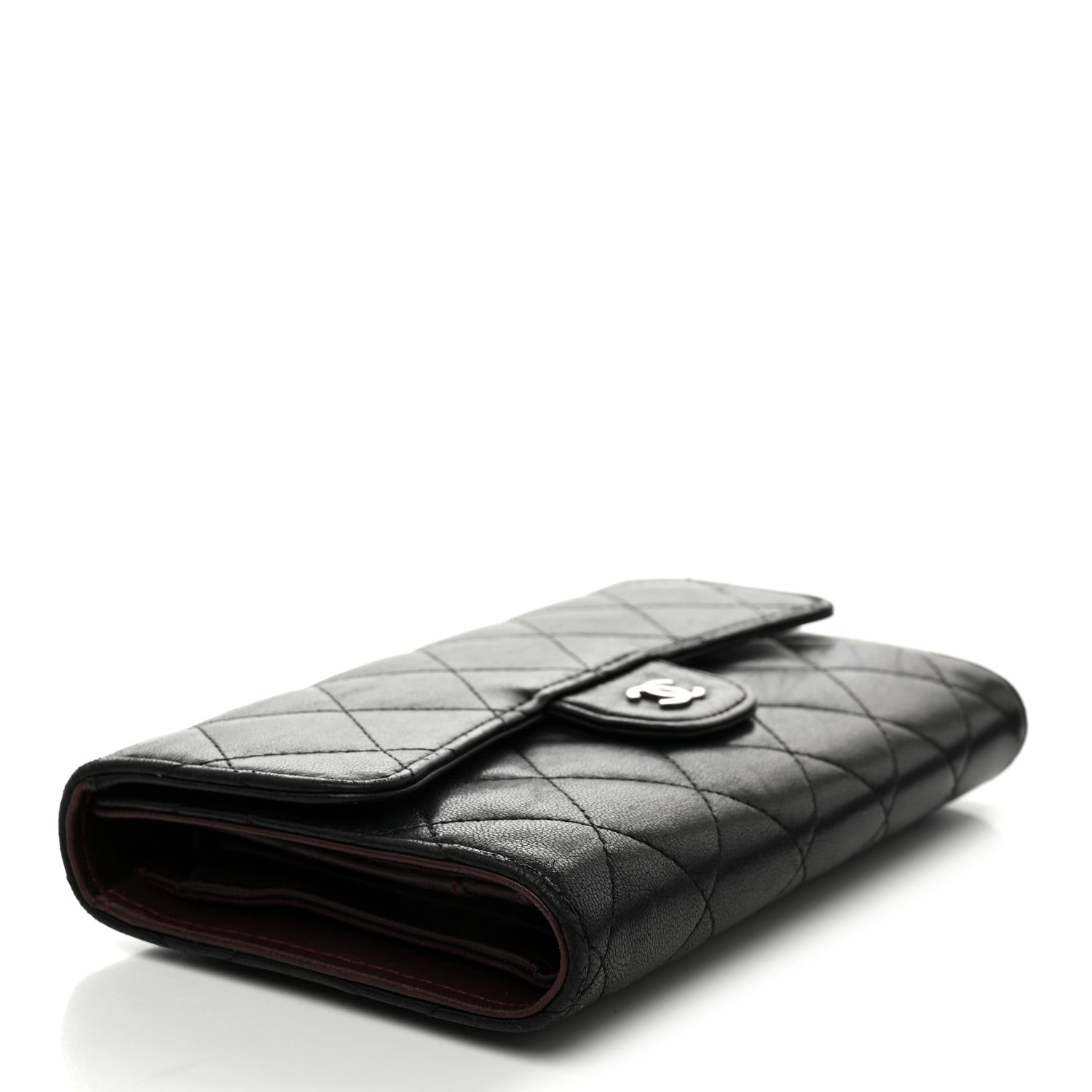 Chanel Lambskin Quilted Large Flap Wallet Black 4 of 10
