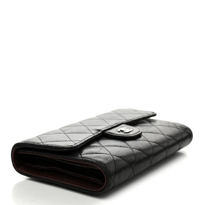 Chanel Lambskin Quilted Large Flap Wallet Black 4 of 10