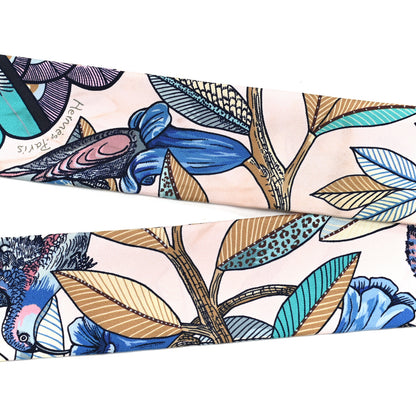 Hermes Silk Tree Of Song Twilly Rose Pale Turquoise 6 of 6