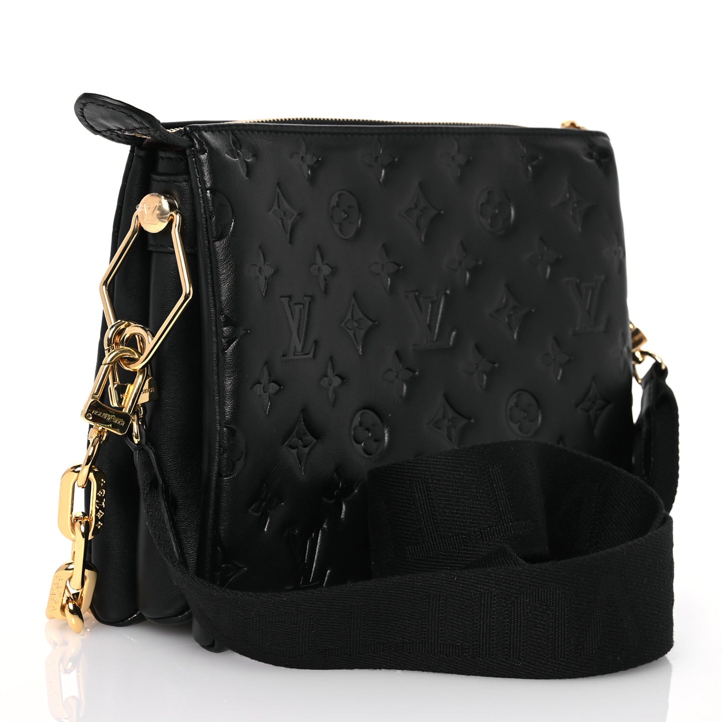 Lambskin Embossed Monogram Coussin PM Black