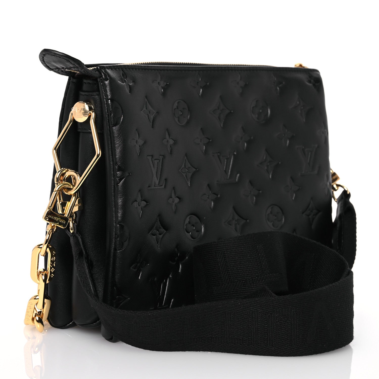 Louis Vuitton Lambskin Embossed Monogram Coussin PM Black 2 of 13