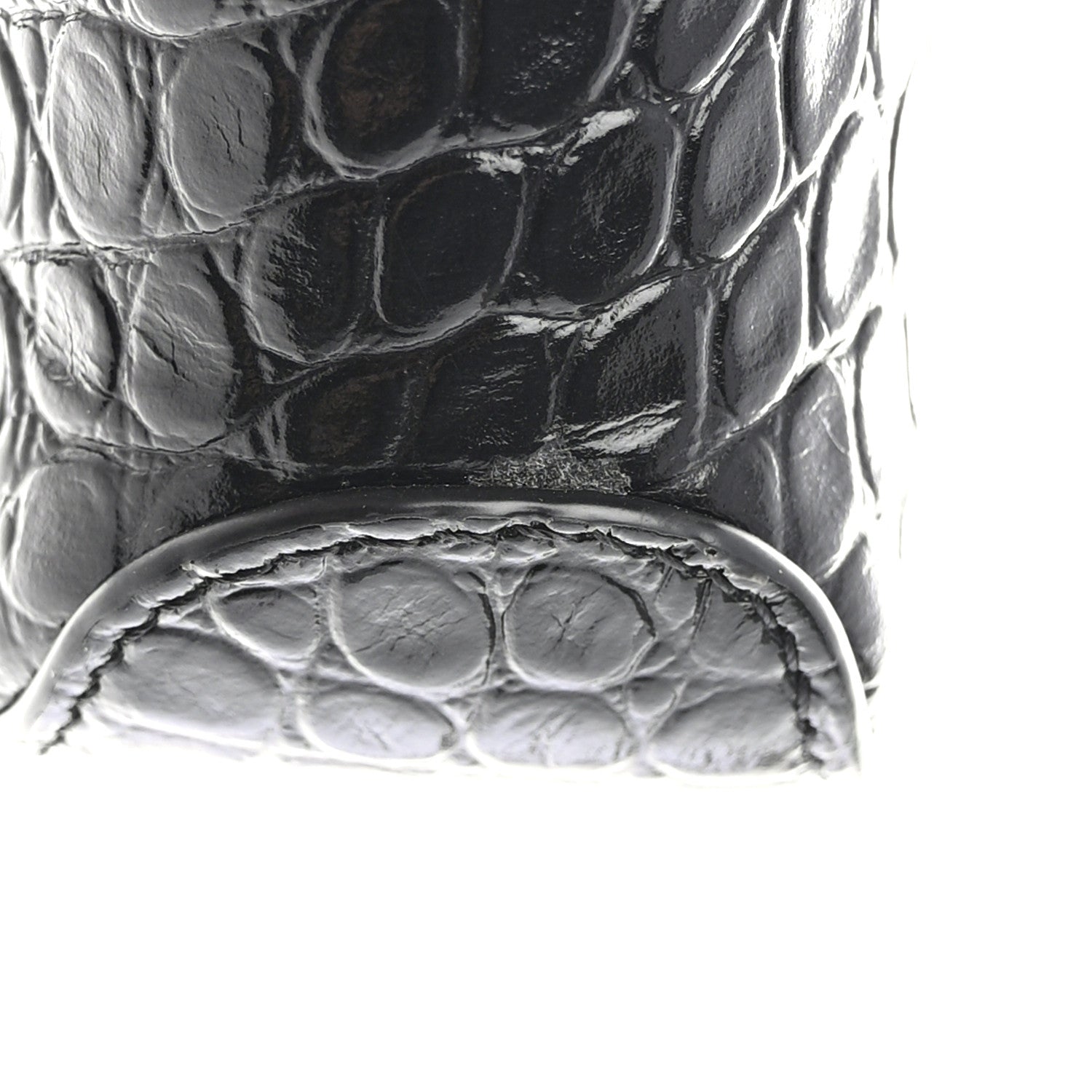 Balenciaga Shiny Super Supple Calfskin Crocodile Embossed Small XX Bag Black 11 of 11