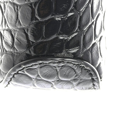 Balenciaga Shiny Super Supple Calfskin Crocodile Embossed Small XX Bag Black 11 of 11