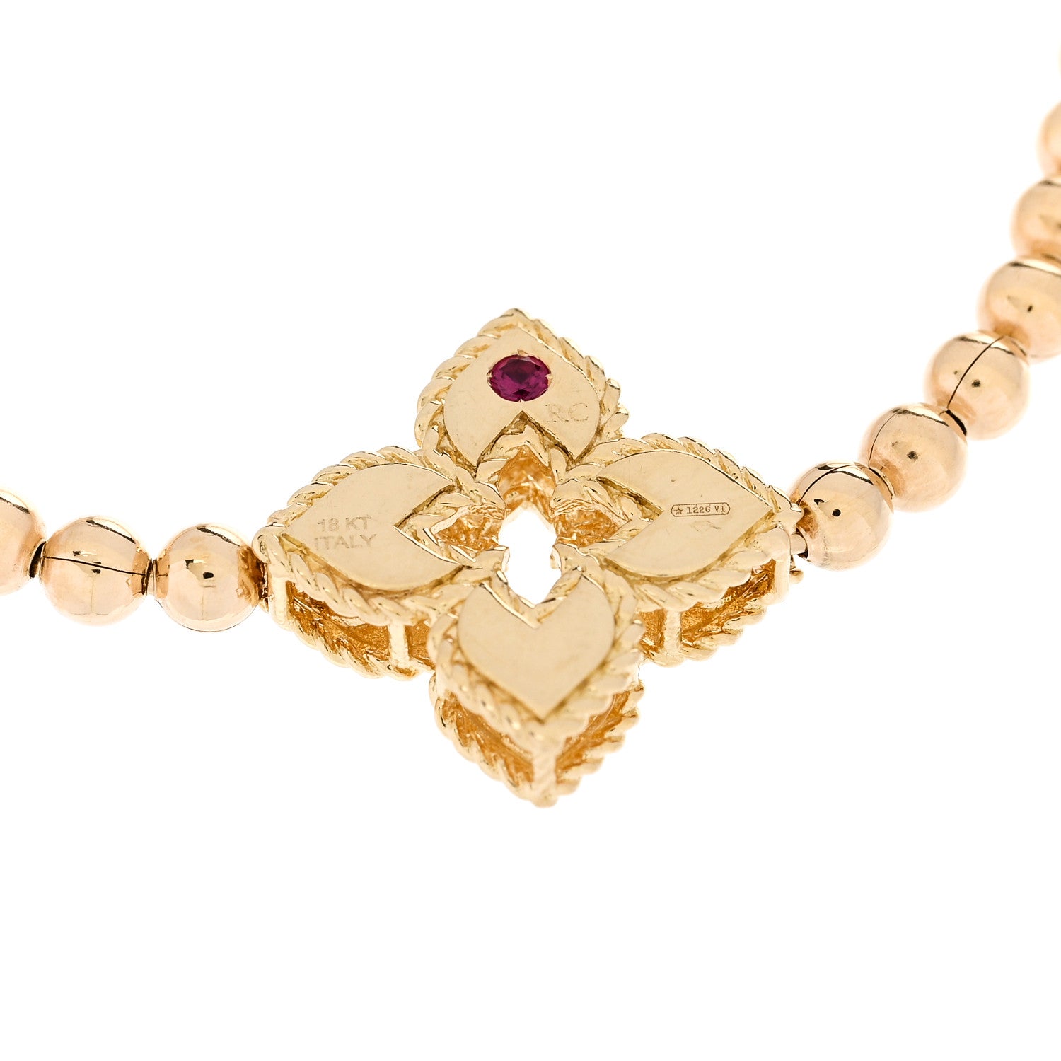 Roberto Coin 18K Yellow Gold Diamond Petite Venetian Small Station Stretch Bracelet 3 of 3