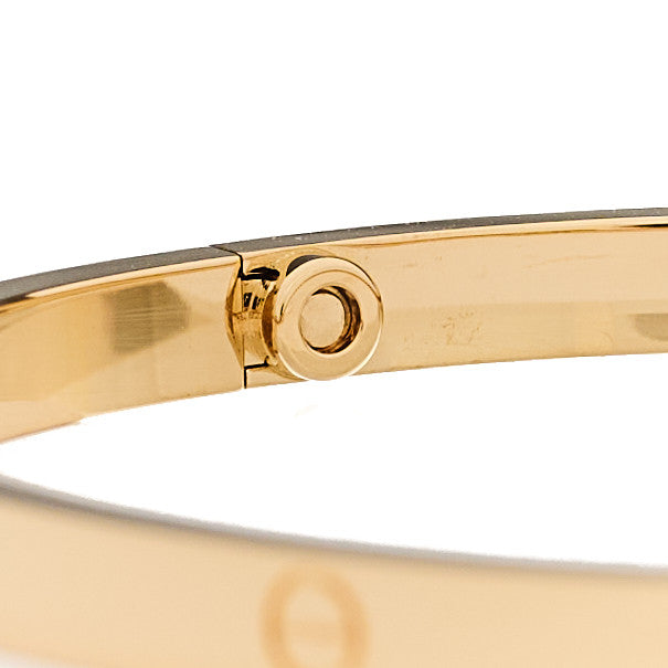 18K Yellow Gold 6 Diamond Small LOVE Bracelet 16