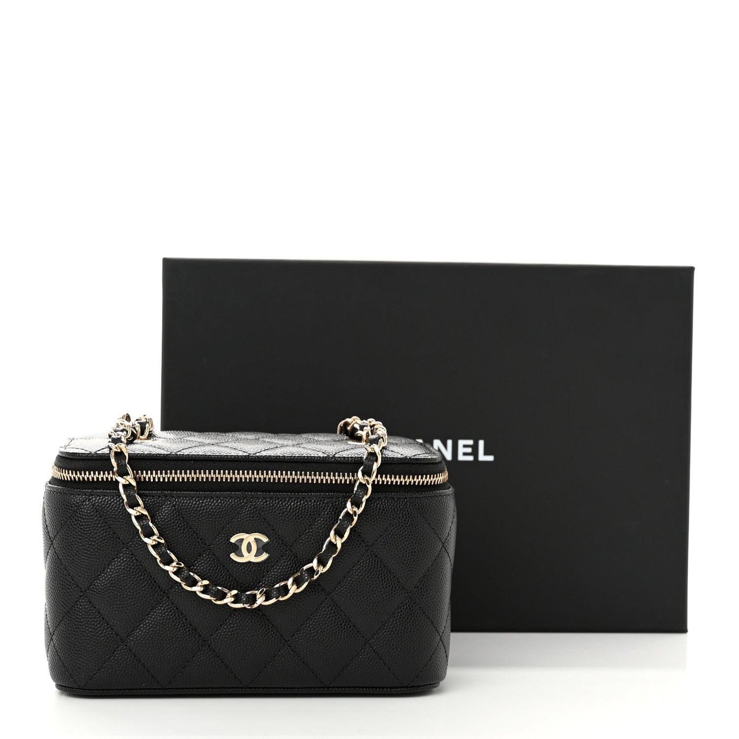 Chanel Caviar Quilted Small Vanity Case With Chain Black 12 of 12