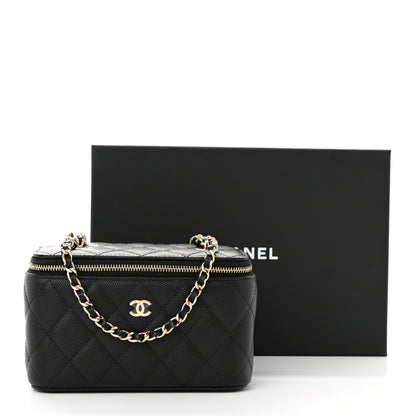 Chanel Caviar Quilted Small Vanity Case With Chain Black 12 of 12