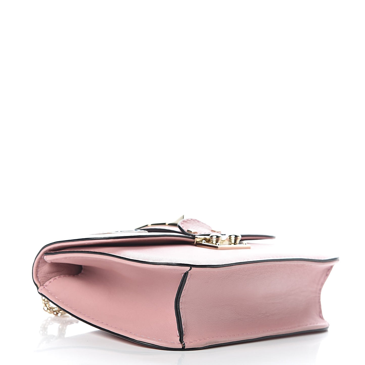 Vitello Small Glam Lock Rockstud Flap Pop Gardenia