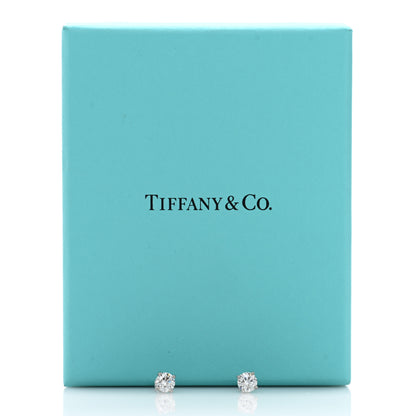 Tiffany Platinum Diamond 1.00ctw Round Solitaire Earrings 5 of 5