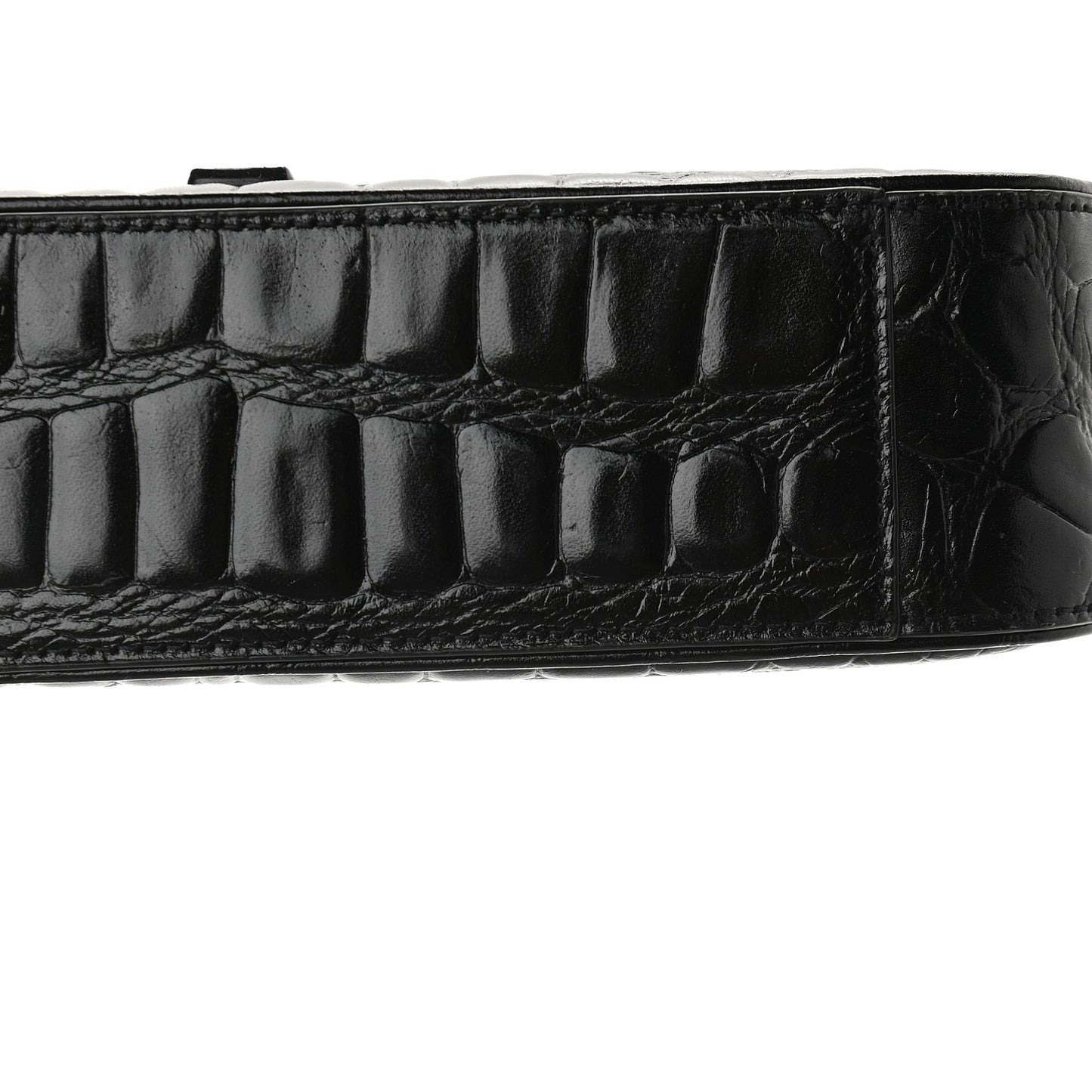 Calfskin Crocodile Embossed Le 5 A 7 Hobo Black