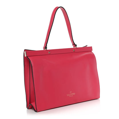 Valentino Garavani Vitello Rockstud Shoulder Tote Pop Fuxia 4 of 13