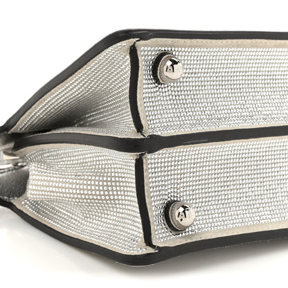 Fendi Crystal Vitello Laminato FF Petite Peekaboo I SEE U Satchel Crystal Argento 10 of 11