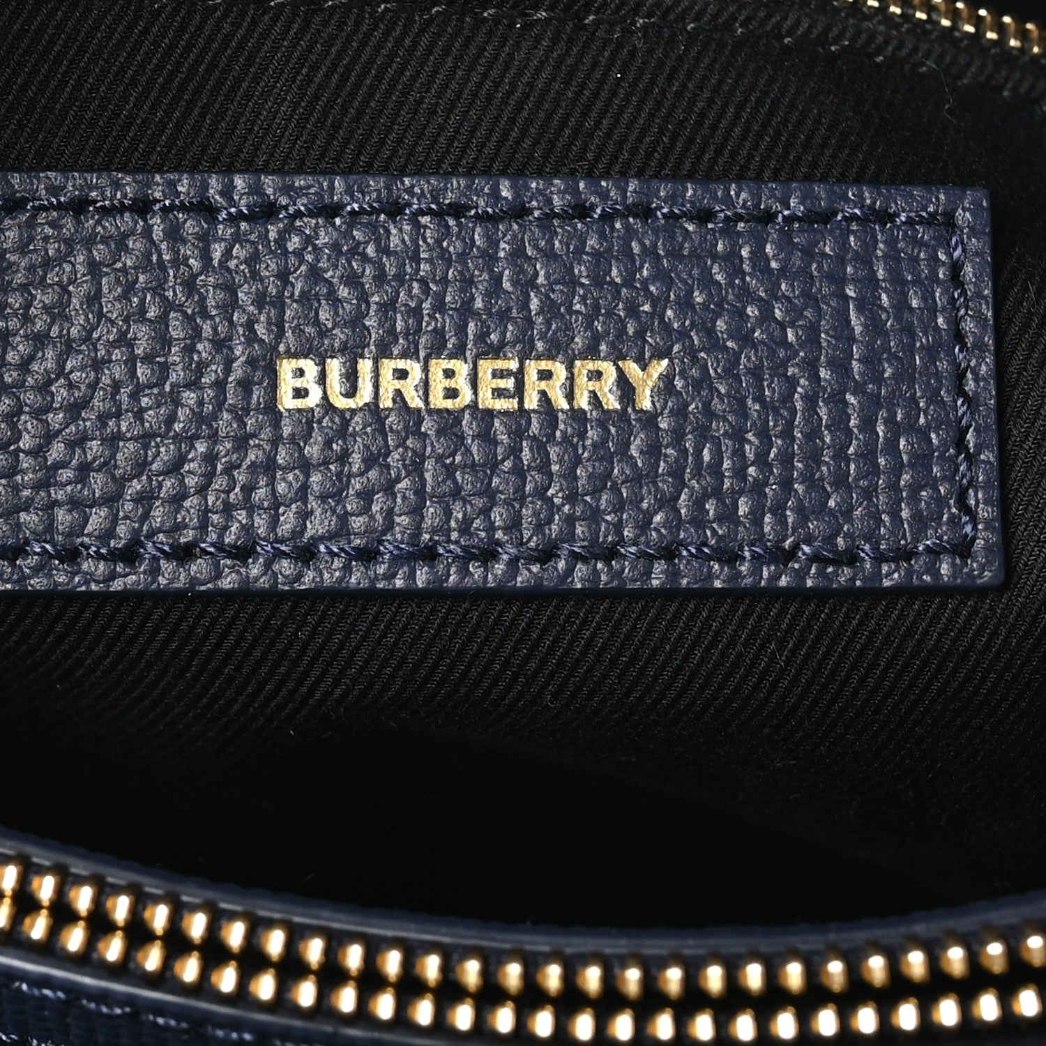 Burberry Derby Calfskin Vintage Check Medium Banner Tote Regency Blue 6 of 9