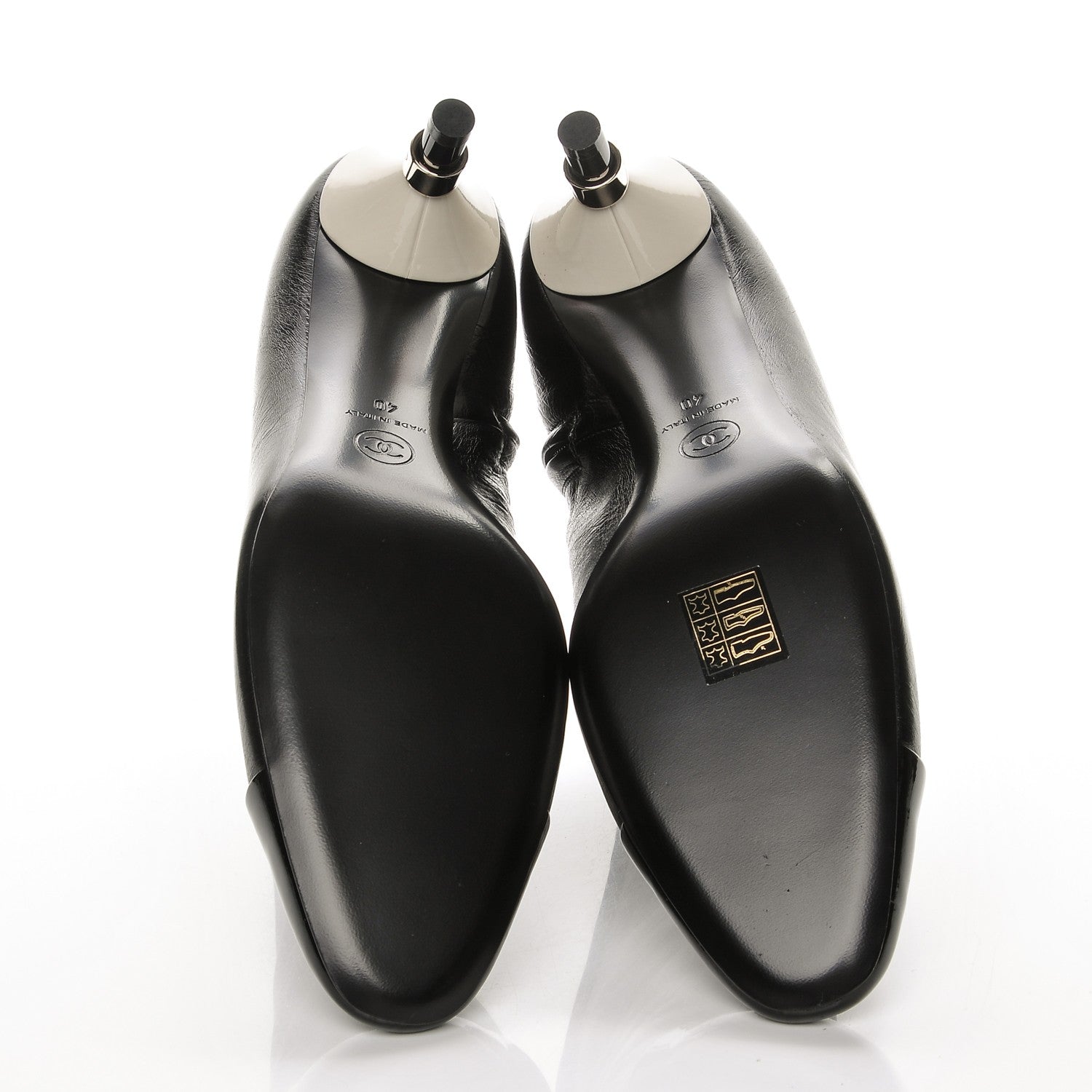 Chanel Crumpled Patent Calfskin Cap Toe Short Boots 40 Black 5 of 10