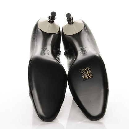 Chanel Crumpled Patent Calfskin Cap Toe Short Boots 40 Black 5 of 10