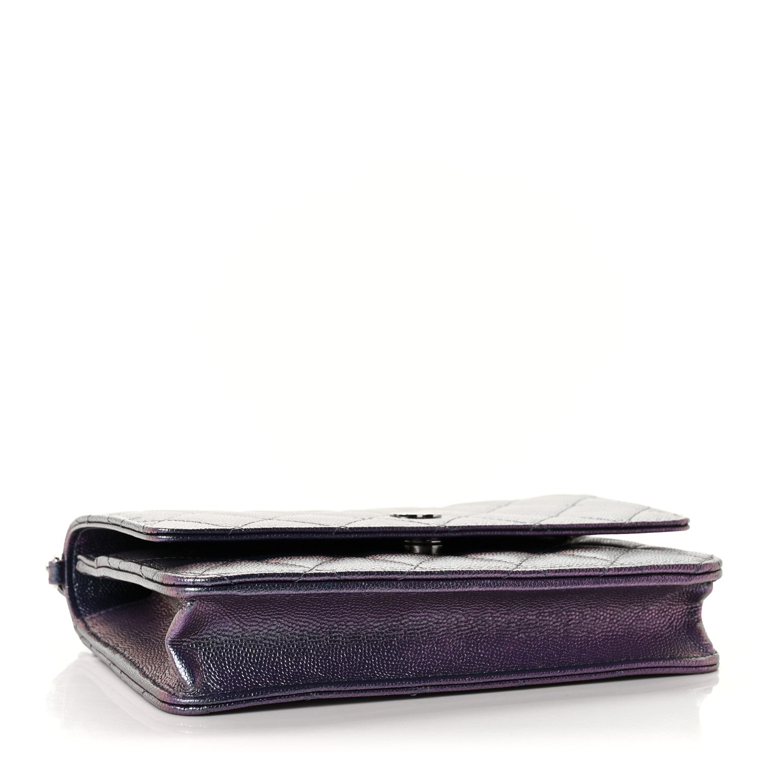 Chanel Iridescent Caviar Quilted Wallet On Chain WOC Dark Blue 4 of 9