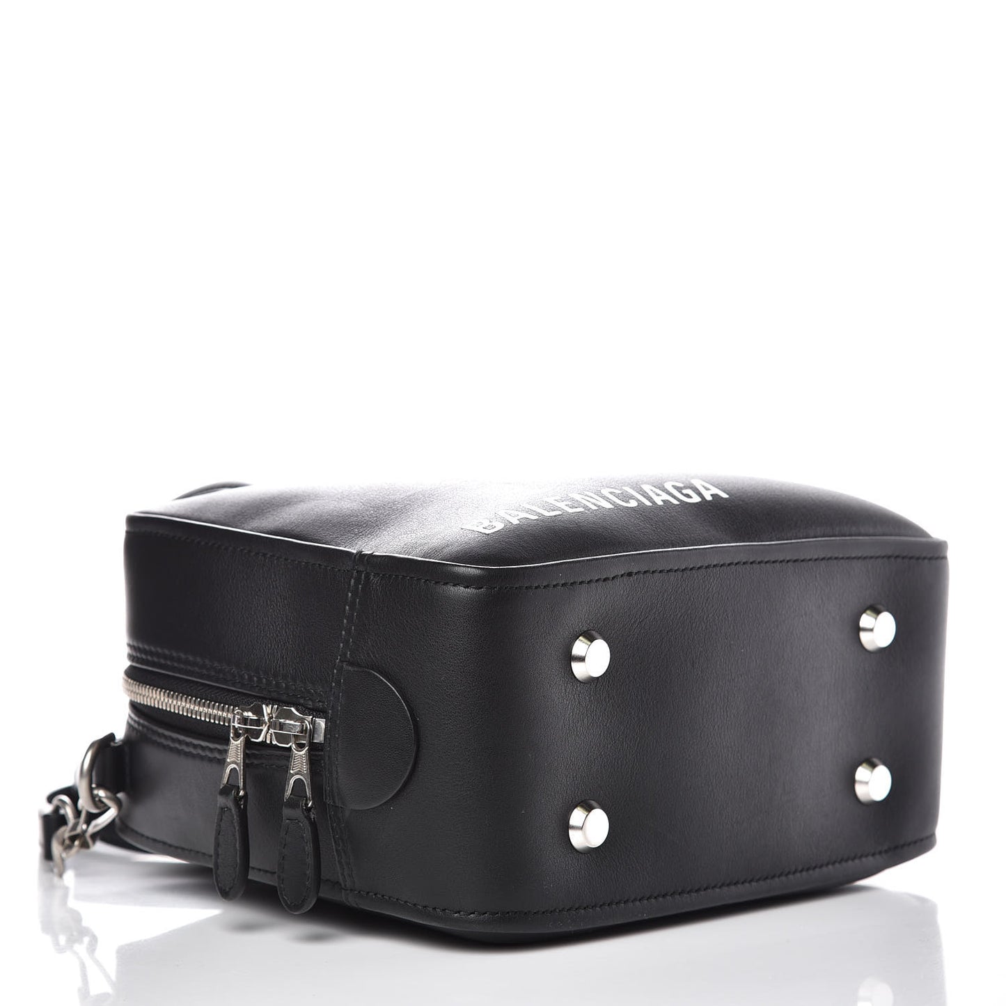 Shiny Day Calfskin XS Triangle Square Bag Black